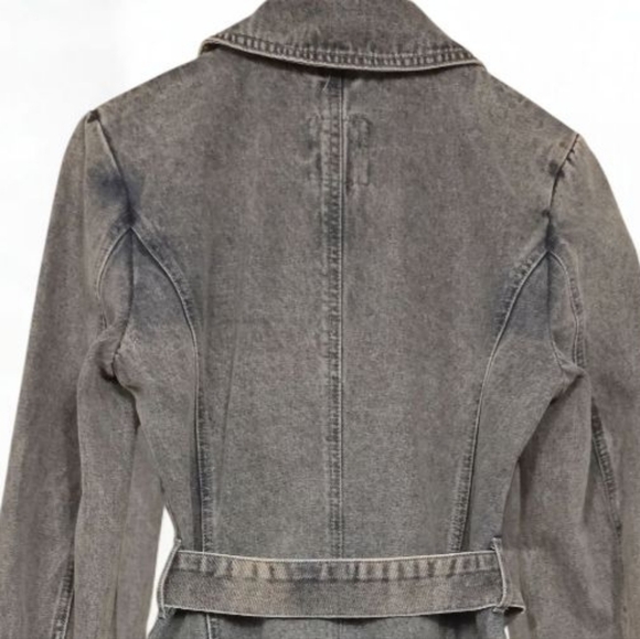 Anthropologie Avec Les Filles Denim Trench Coat Belted Double Breasted. Size M - Picture 11 of 12